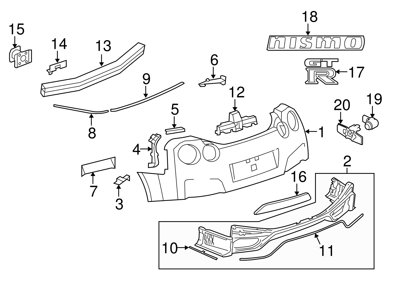 Rear Bumper Cover - Nissan (HEM22-6AW3H) [CURRENTLY BACKORDERED] ETA N/A